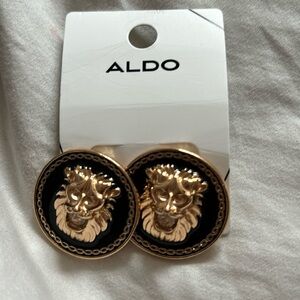 Nwt ALDO gold/black lion earrings